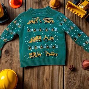 Rocksic Green and White Knit Sweater